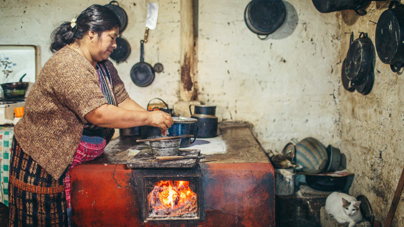 Cooking at the homestay in Guatemala