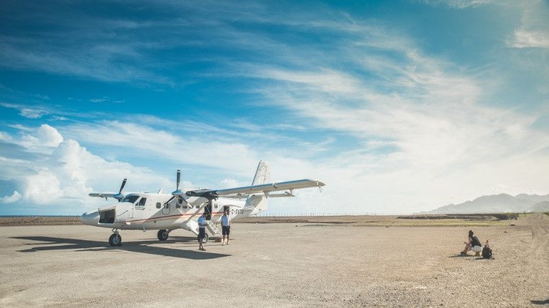 Timor-Leste runway, plane and pilots