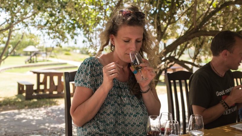 Drinking wine in South Africa