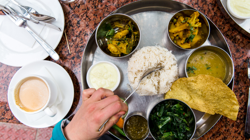 Dal bhat, the national dish of Nepal