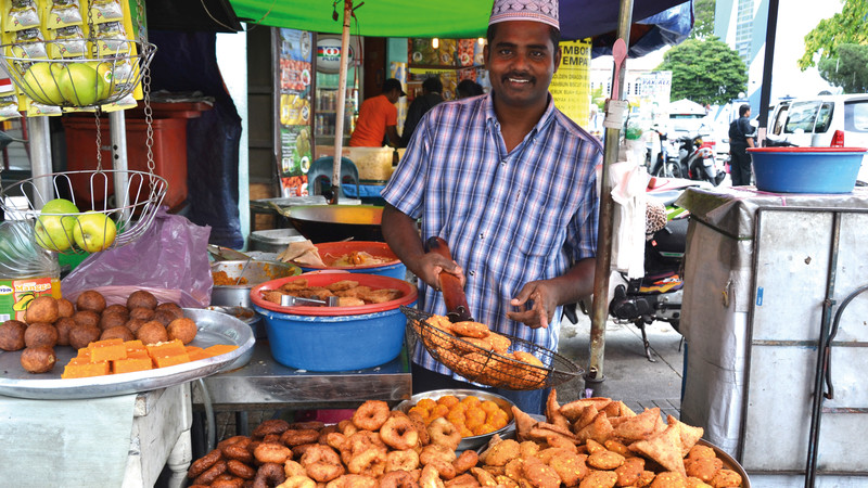 A street food stall in Malaysia