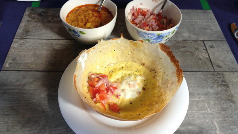 Hoppers for breakfast in Sri Lanka