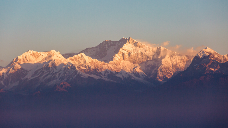 View of Kangchenjunga from Tiger Hill in Darjeeling