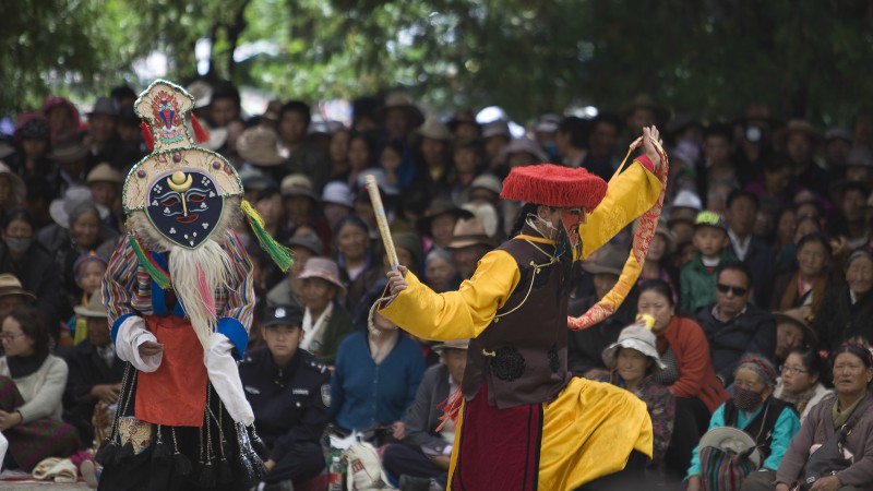 Tibetan opera performance in Lhasa, Tibet