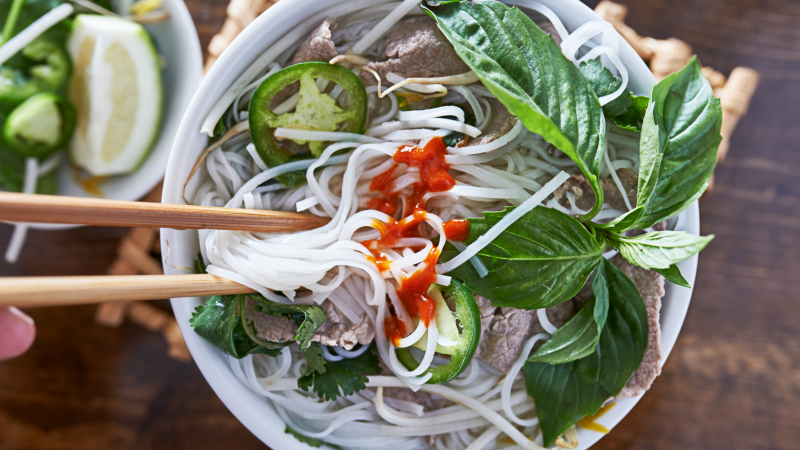 Pho, a traditional Vietnamese breakfast