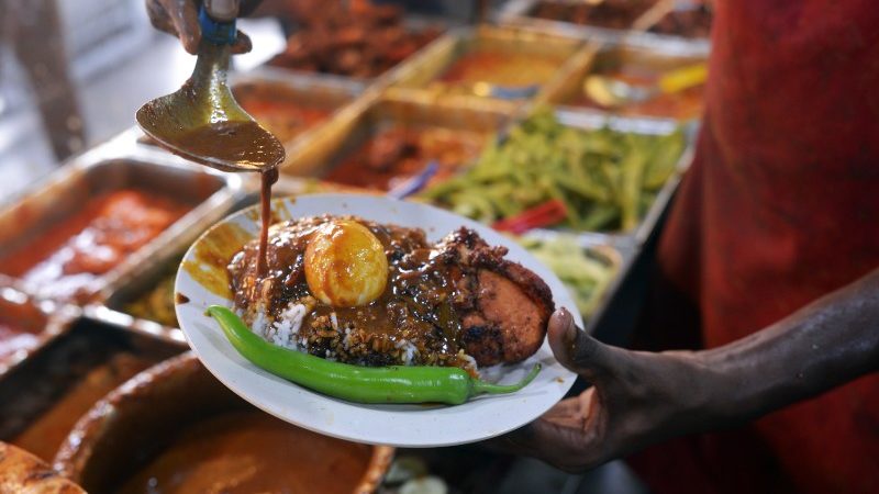 A plate of Nasi Kandar in Penang