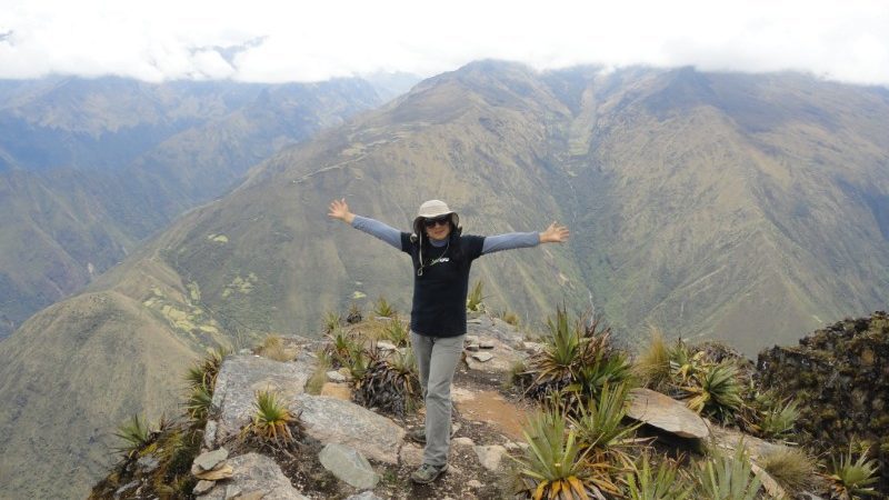 Traveller poses on the Choquequirao trek