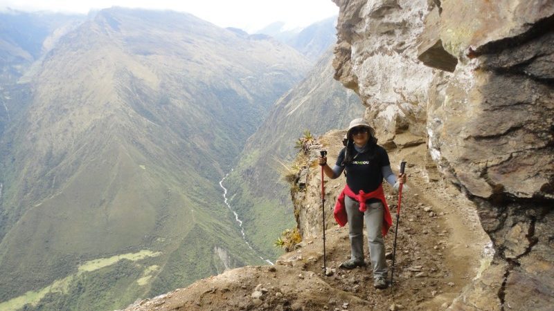 Trekker on the Choquequirao Trek, Peru