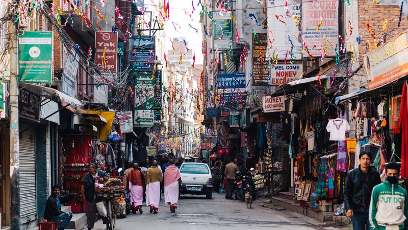 Busy street in Kathmandu, Nepal