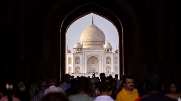 The Taj Mahal in India, one of the Seven Wonders of the World.