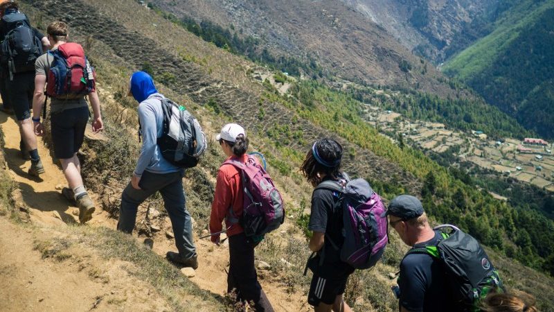 Trekkers at Everest Base Camp