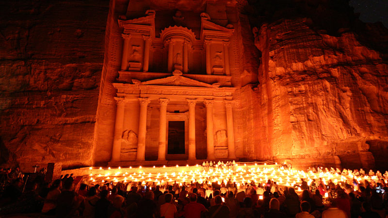 Petra at night Jordan