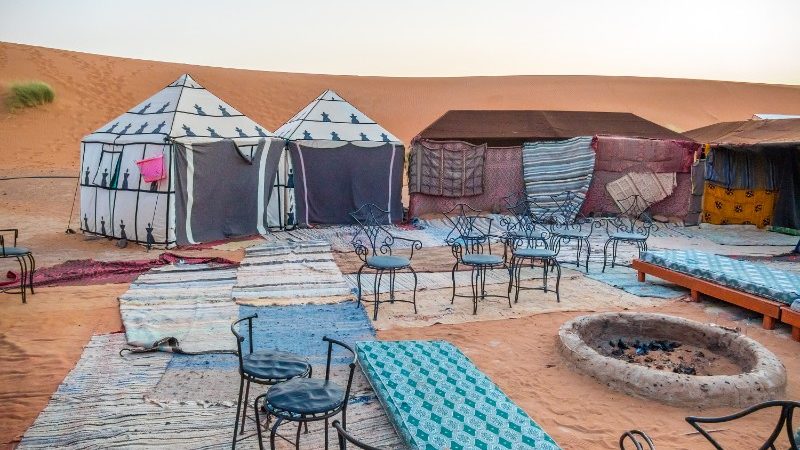 Desert camp in the Moroccan Sahara