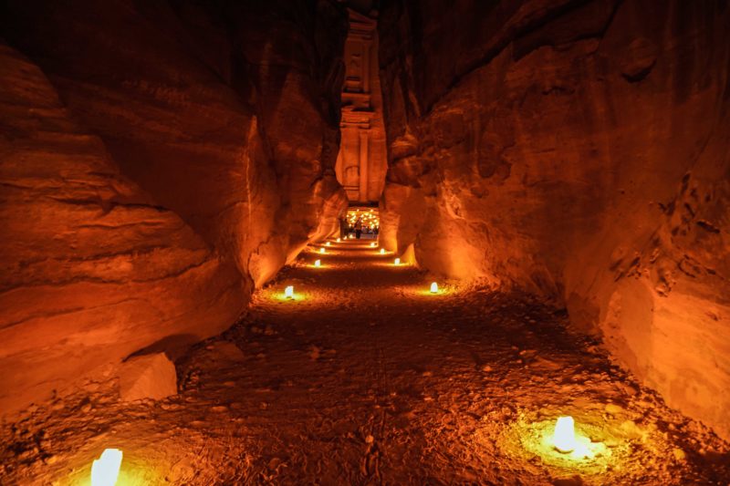 Petra at night Jordan