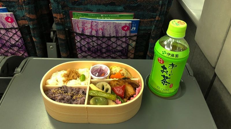 Inside the bento box.