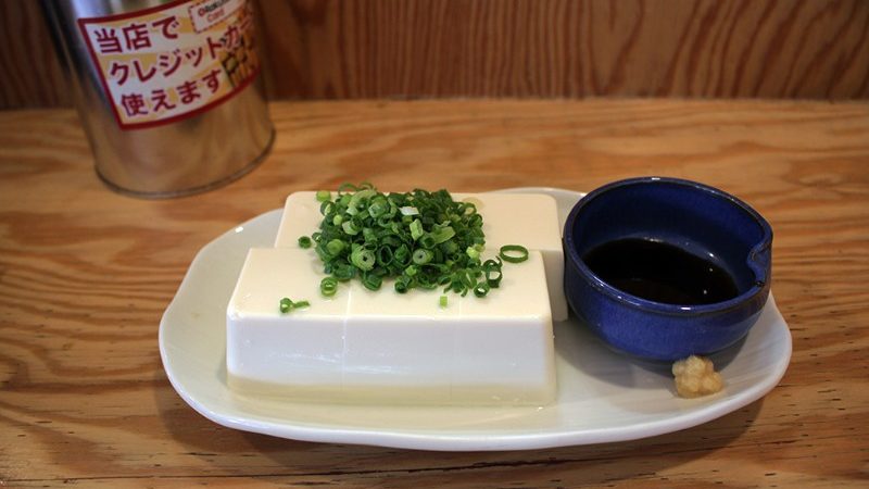 Chilled tofu - hiyayakko - in Japan