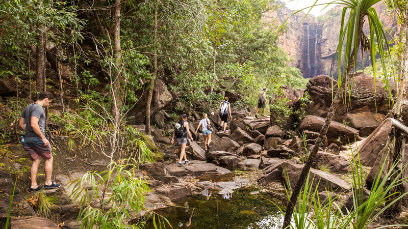 Travellers hiking in the Top End.