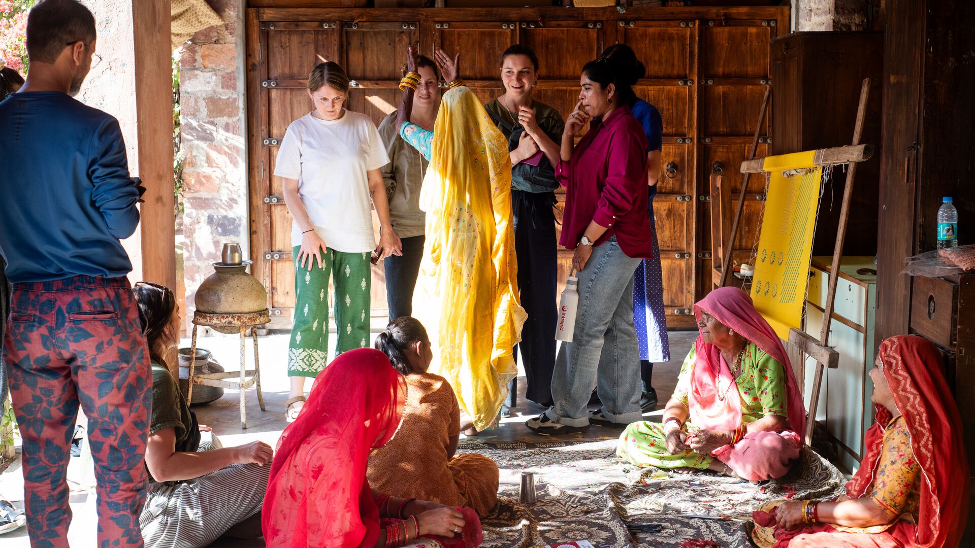 Travellers being welcomed into local India homes. 