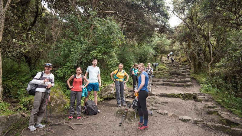 Walking along the Inca Trail