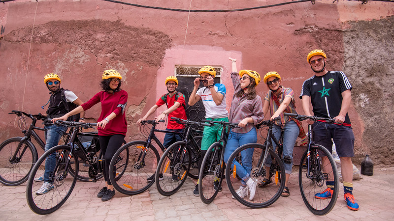 Cyclists in Marrakech