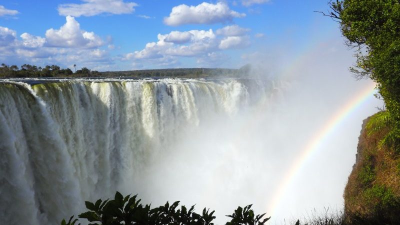 Victoria Falls with rainbow