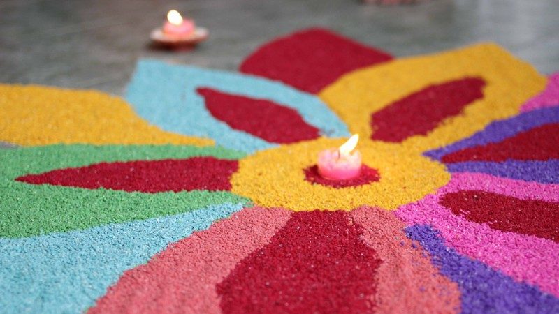 Colourful rangoli for Diwali