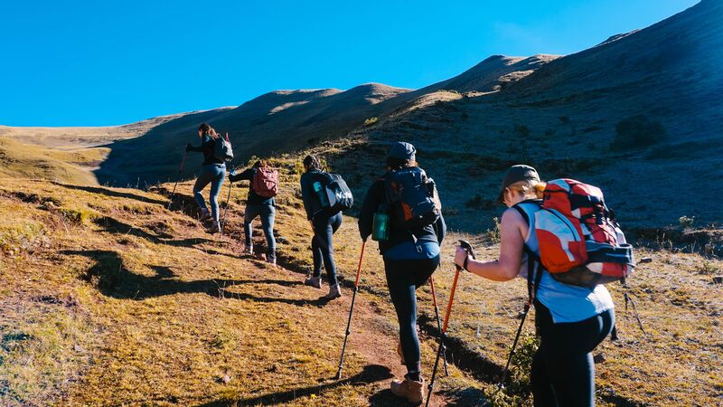 Trekkers on the Quarry Trail