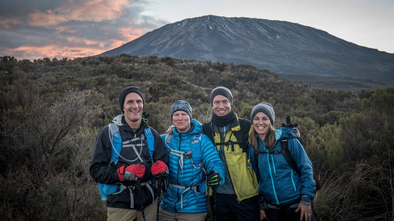 Four hikers in Tanzania