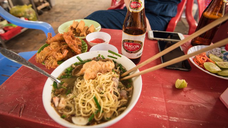 A bowl of noodles in Vietnam