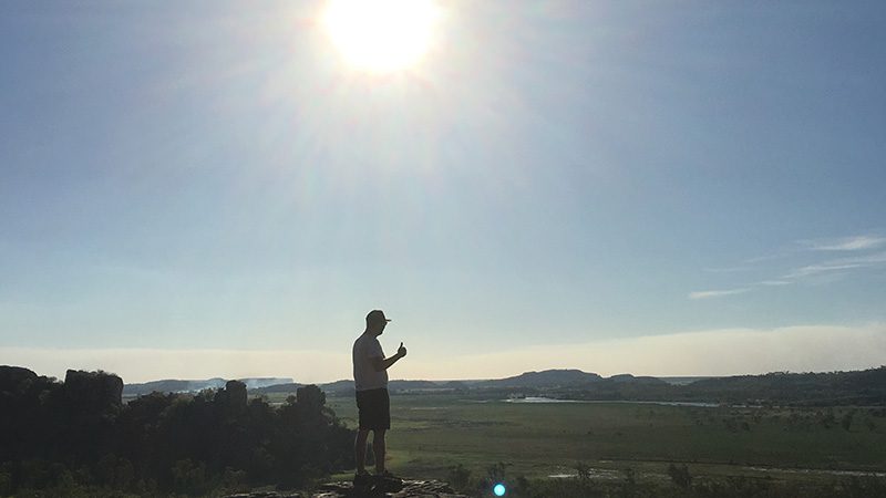 Traveller on hill in Arnhem Land