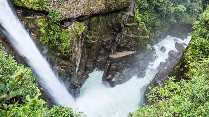 The Devils Cauldron waterfall, Banos