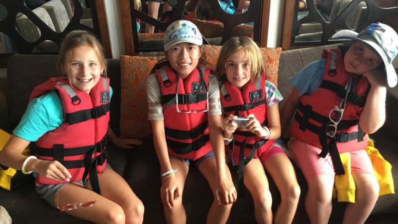 Friends on a boat