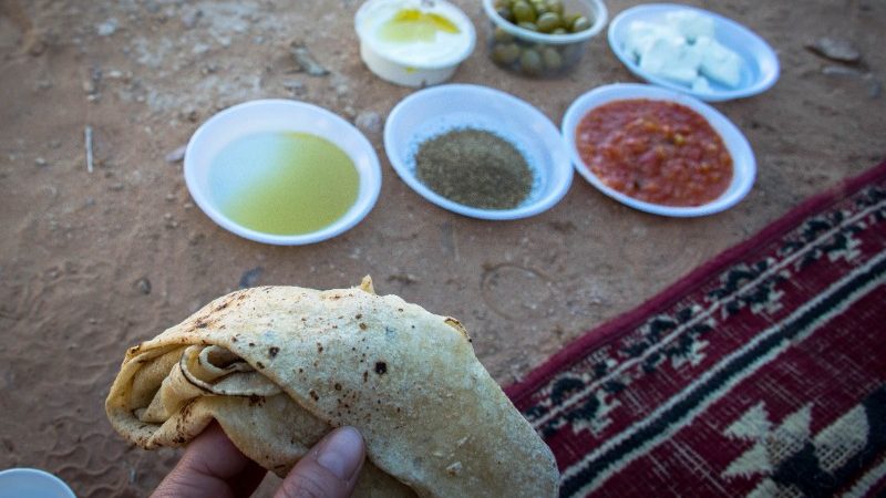 Bedouin breakfast spread.