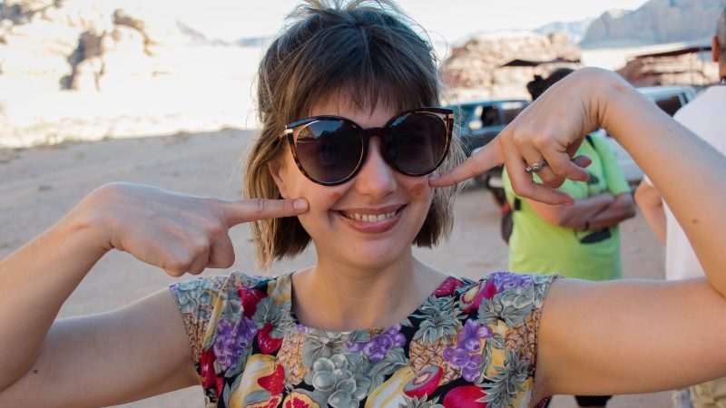 Woman smiling in Jordan