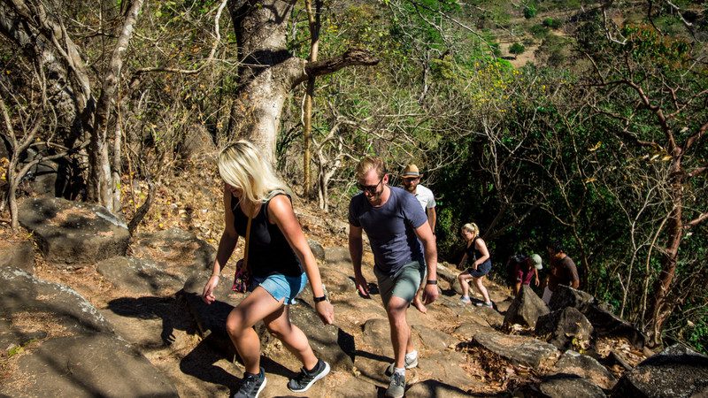 Hikers trekking in El Salvador