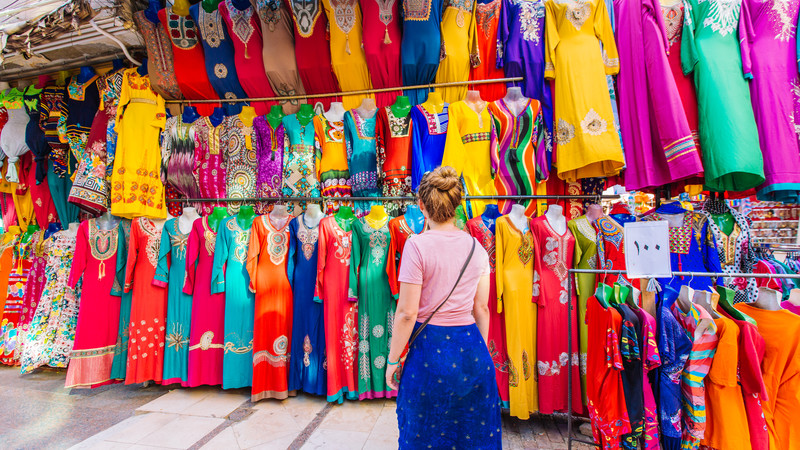 Woman shopping at market in Egypt