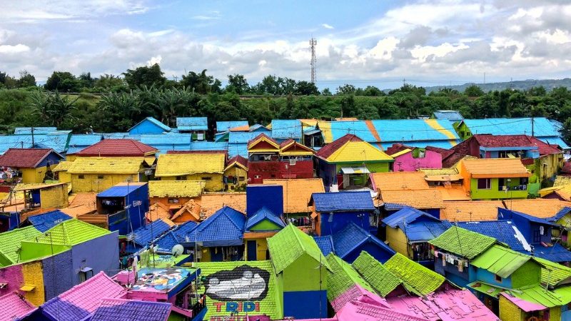 Colourful houses in Java