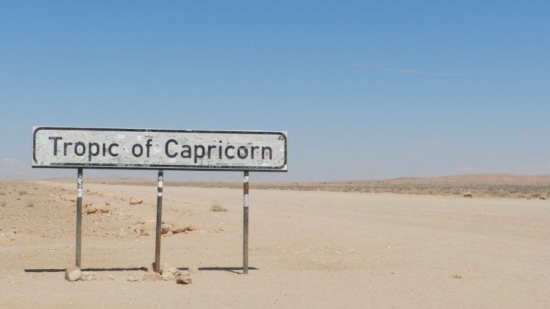 A sign in the desert