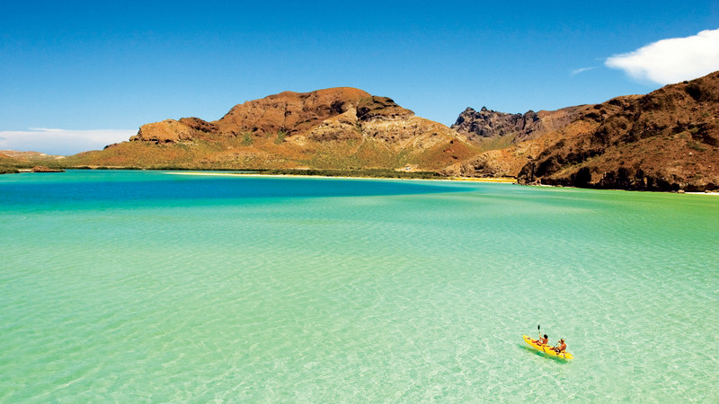 A kayak on beautiful bay in Mexico