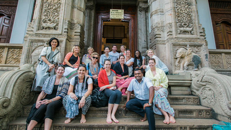 An Intrepid group at Kandy's Temple of the Tooth in Sri Lanka. 