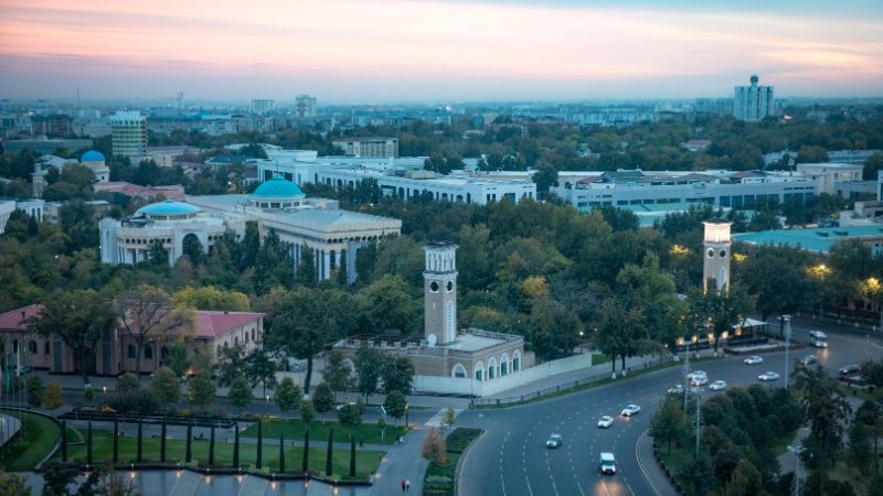 Tashkent at sunset.