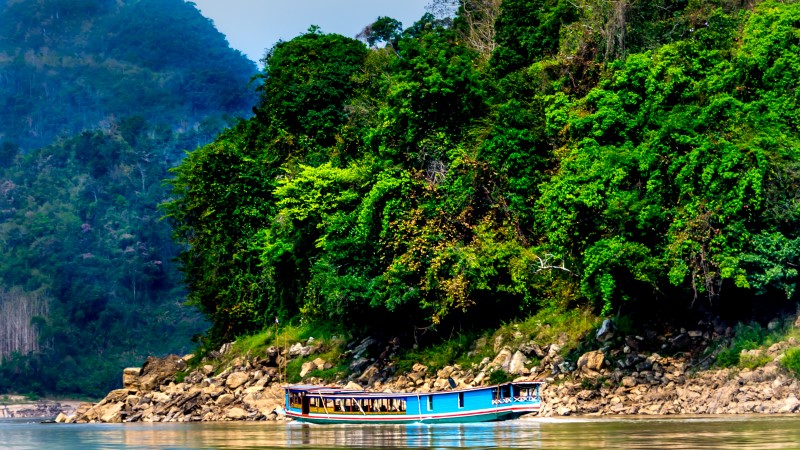 Slow boat on the Mekong River