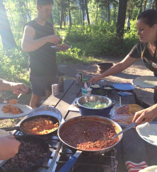 Cooking dinner in the Canadian Rockies