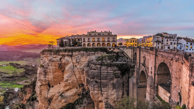 Clifftop village in Spain