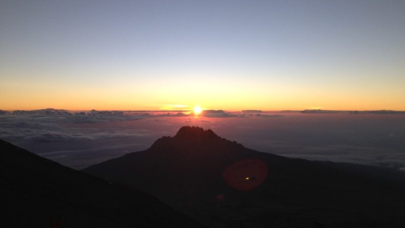 The sun rising in Tanzania