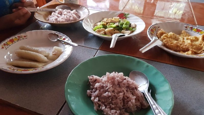 Plates of food at a Thai homestay