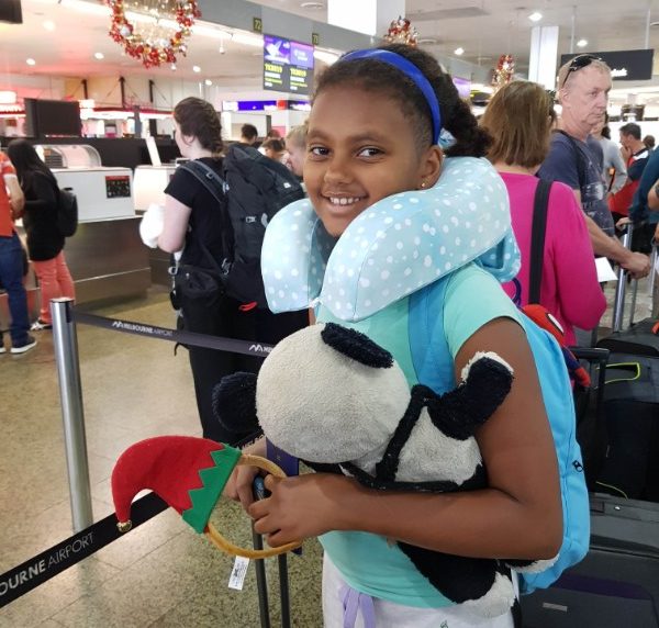 A girl at the airport