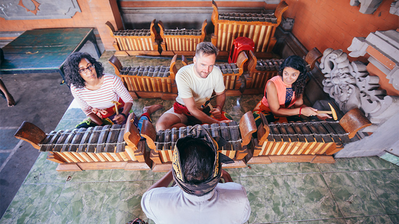 Gamelan lesson, Bali.