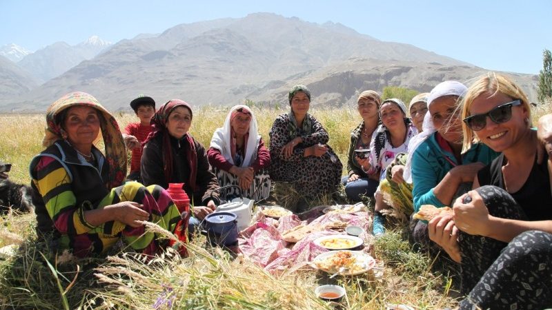 A group of women having a picnic in Tajikistan