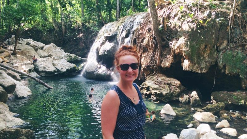 A woman at the hotsprings in Guatemala